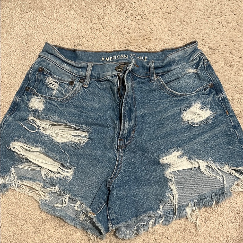 American Eagle Outfitters Ripped Blue Jean Shorts